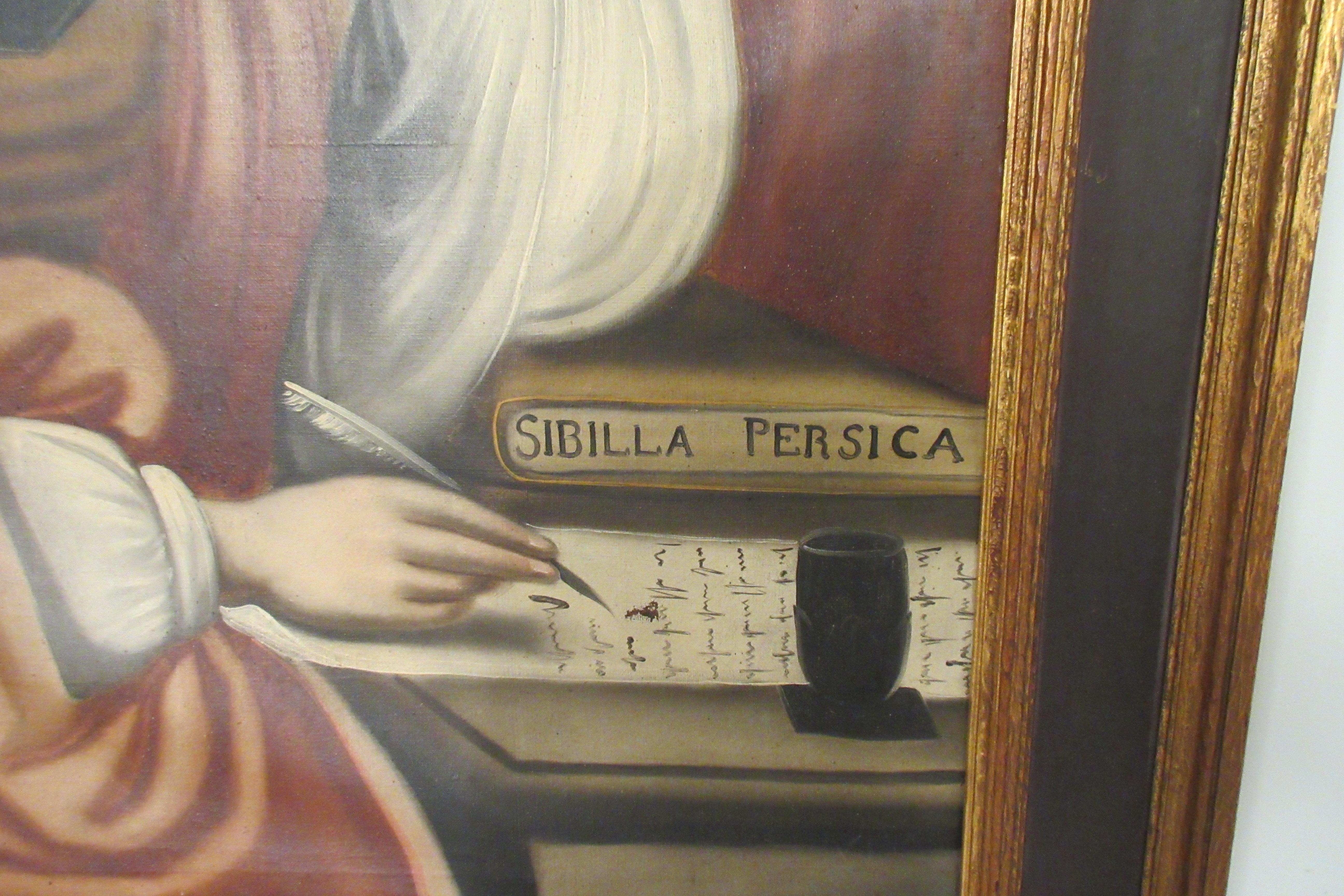 1915 Oil Painting of Sibilla Persica in Irving and Cason A. H. Davenport Frame 6