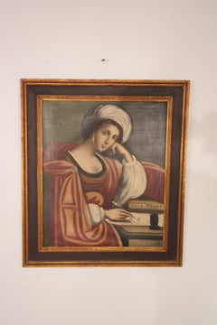 1915 Oil Painting of Sibilla Persica in Irving and Cason A. H. Davenport Frame