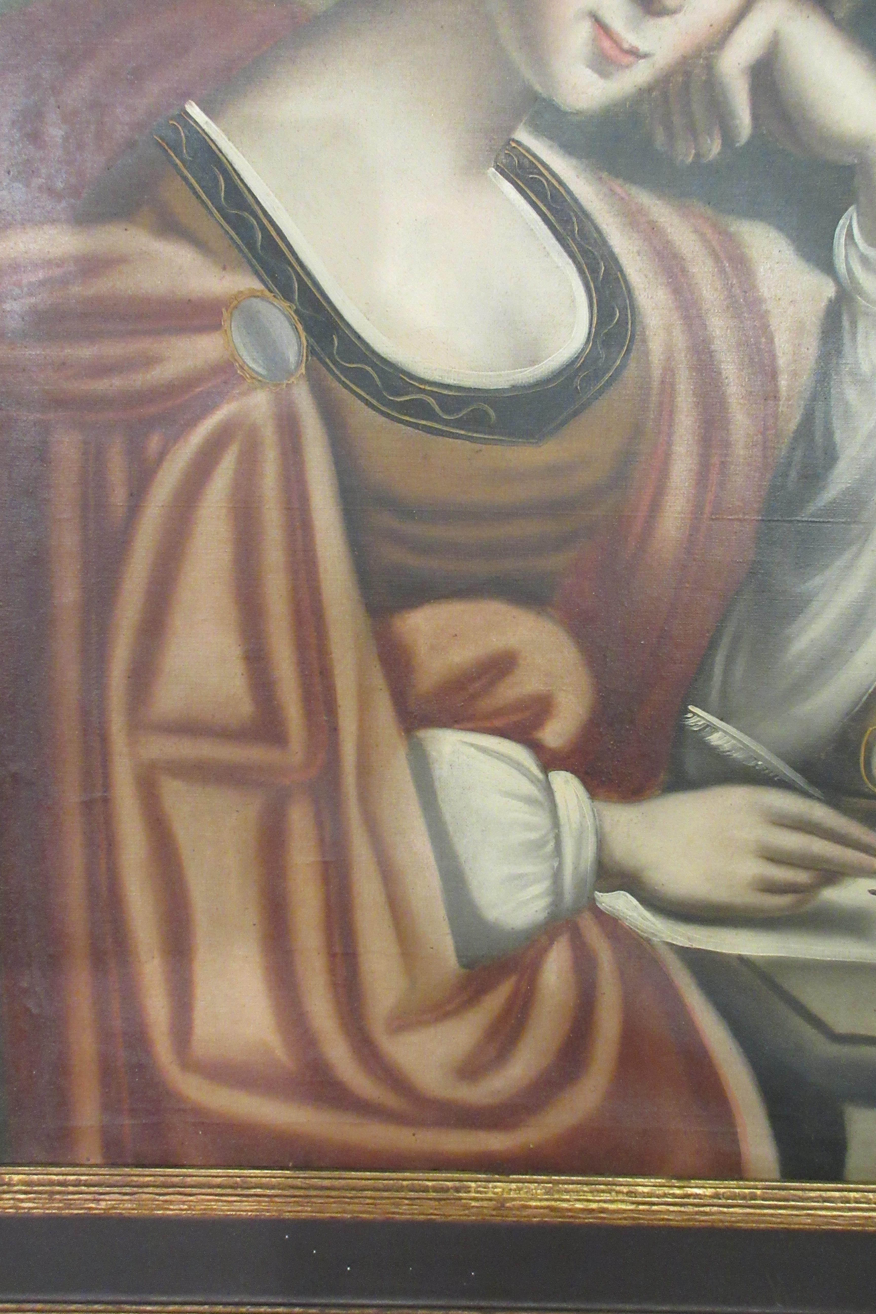 1915 Oil Painting of Sibilla Persica in Irving and Cason A. H. Davenport Frame In Good Condition In Tarrytown, NY