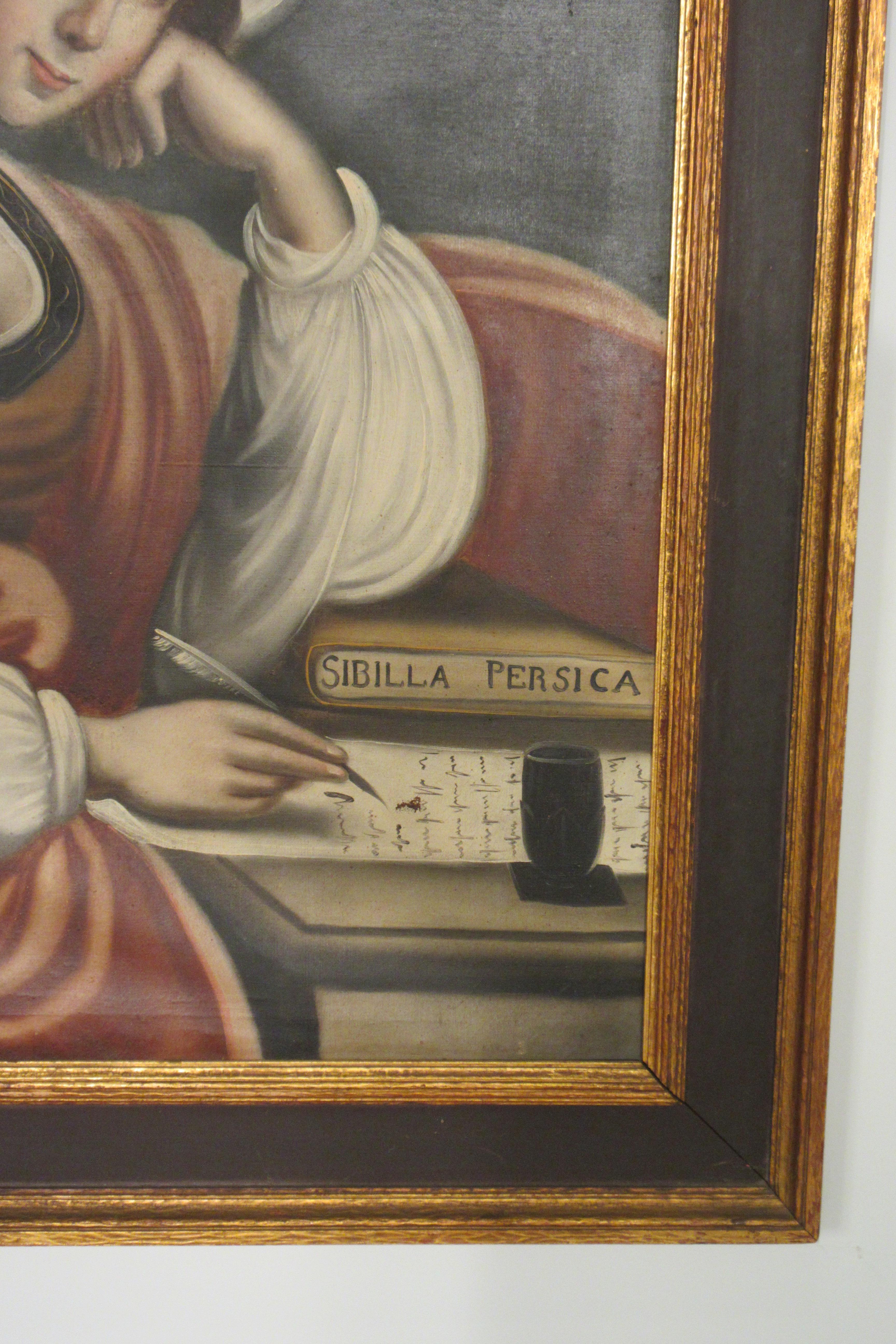 1915 Oil Painting of Sibilla Persica in Irving and Cason A. H. Davenport Frame 2