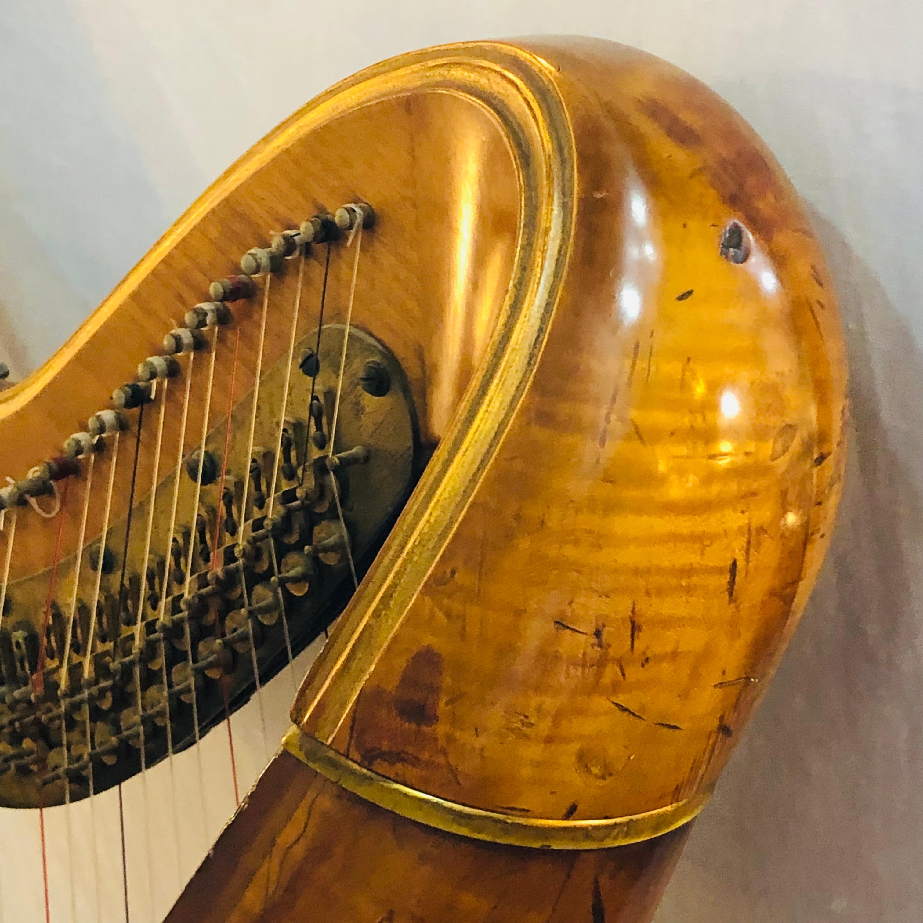 1915 Premium Style 23 Gold Lyon and Healy Concert Grand Harp 7