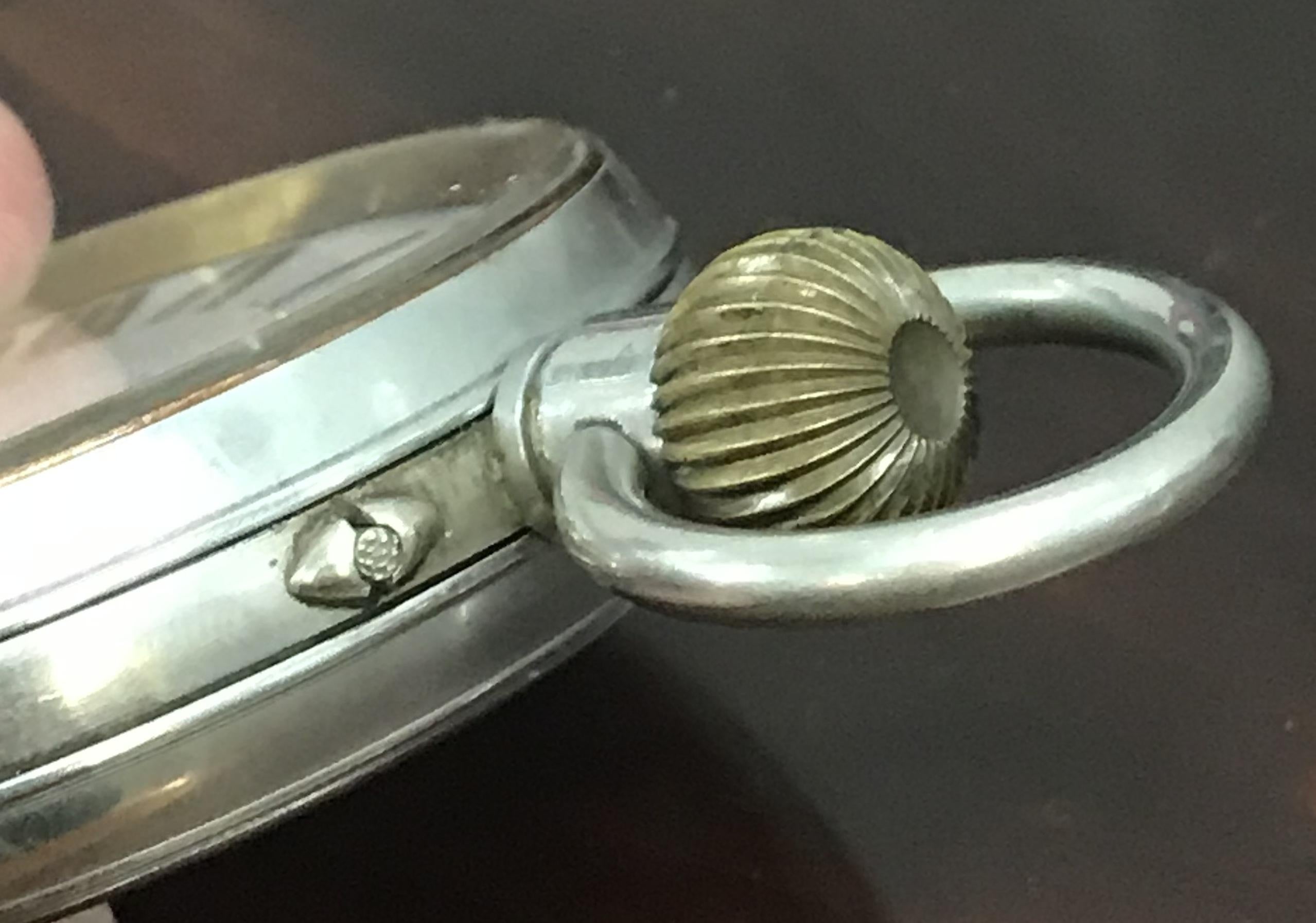 1915 Sterling Silber und Schildpatt Gehäuse Asprey London Goliath Taschenuhr 3