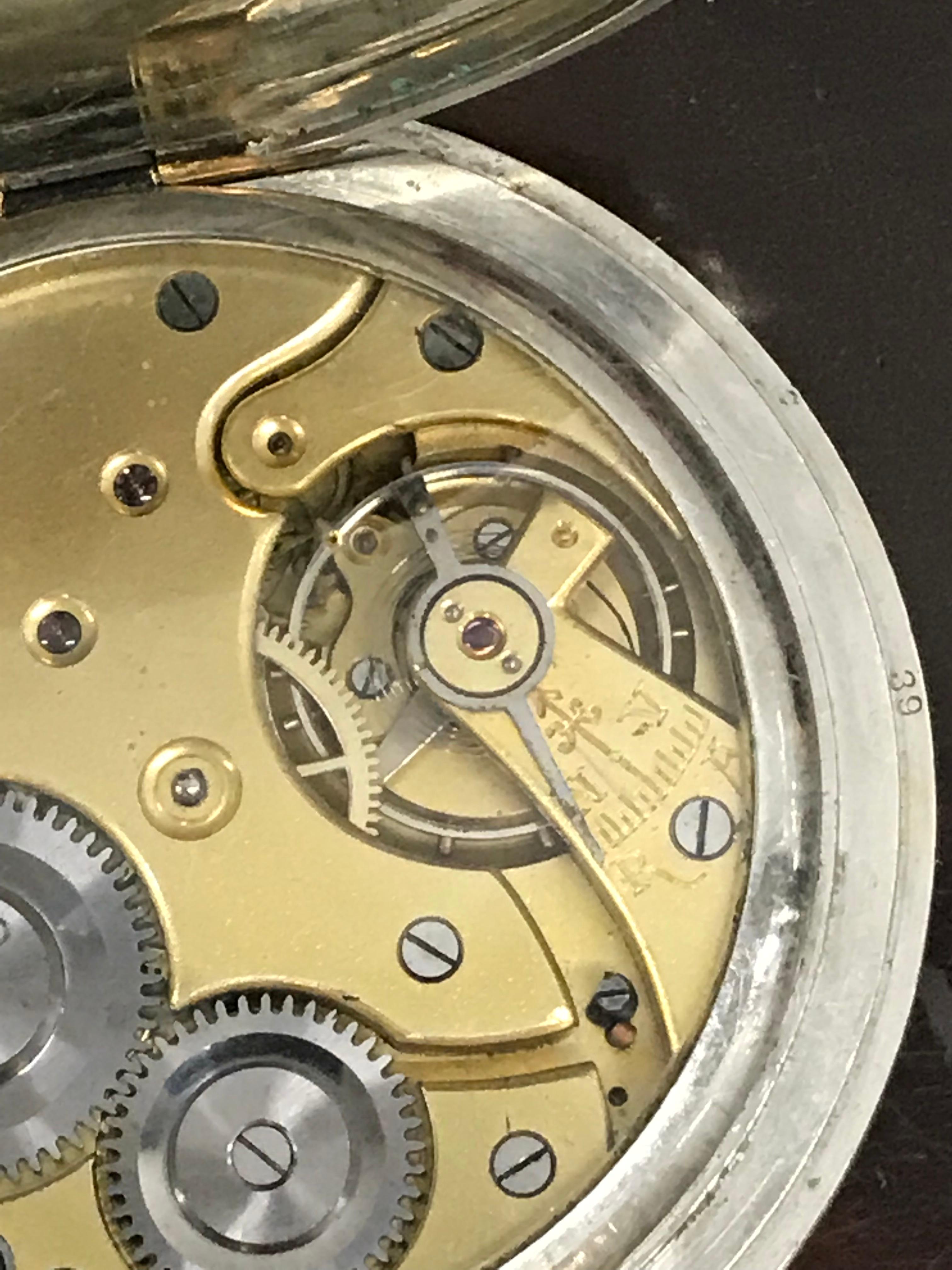 1915 Sterling Silber und Schildpatt Gehäuse Asprey London Goliath Taschenuhr 10