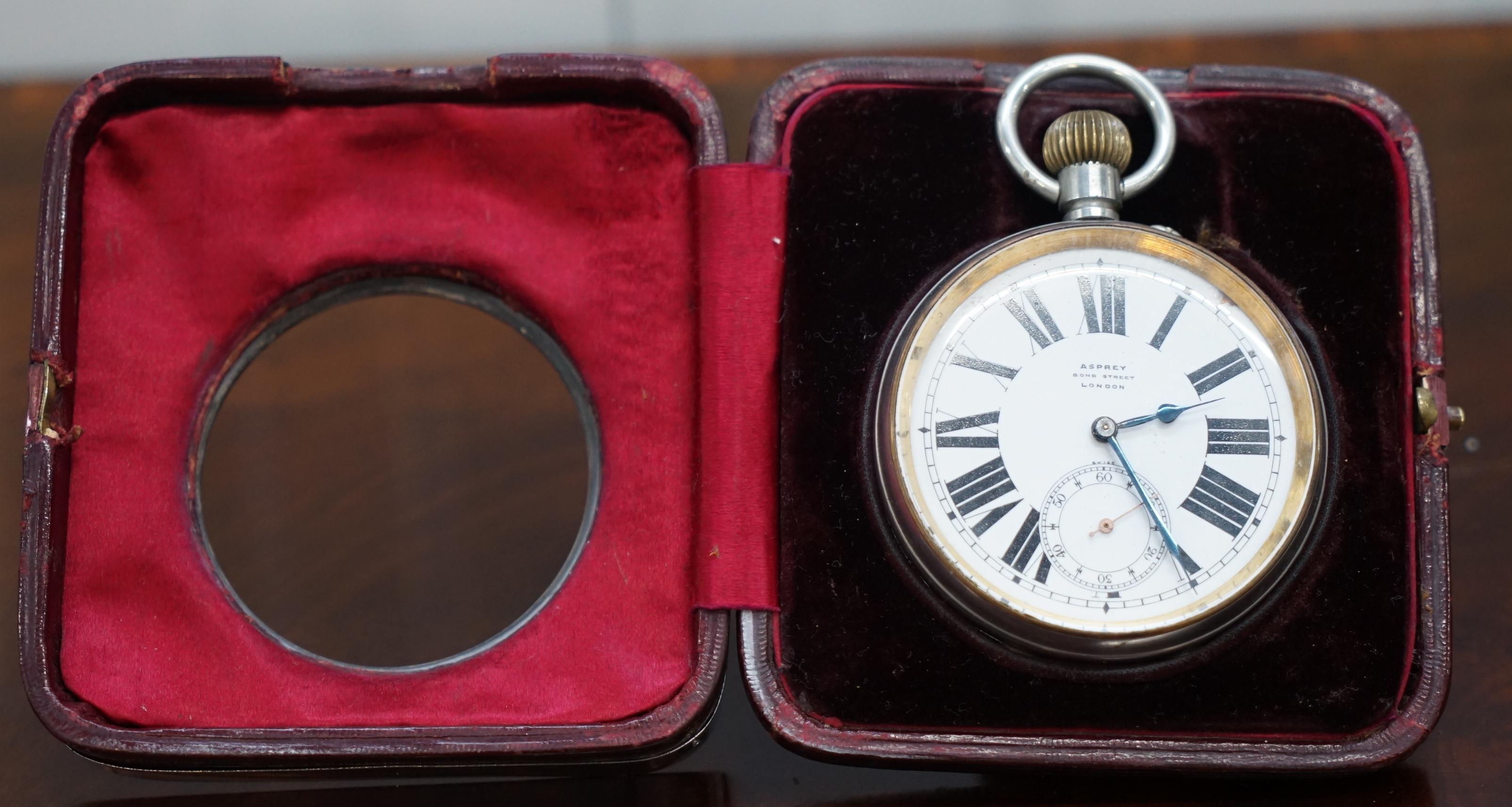 Victorian 1915 Sterling Silver and Tortoise Shell Case Asprey London Goliath Pocket Watch