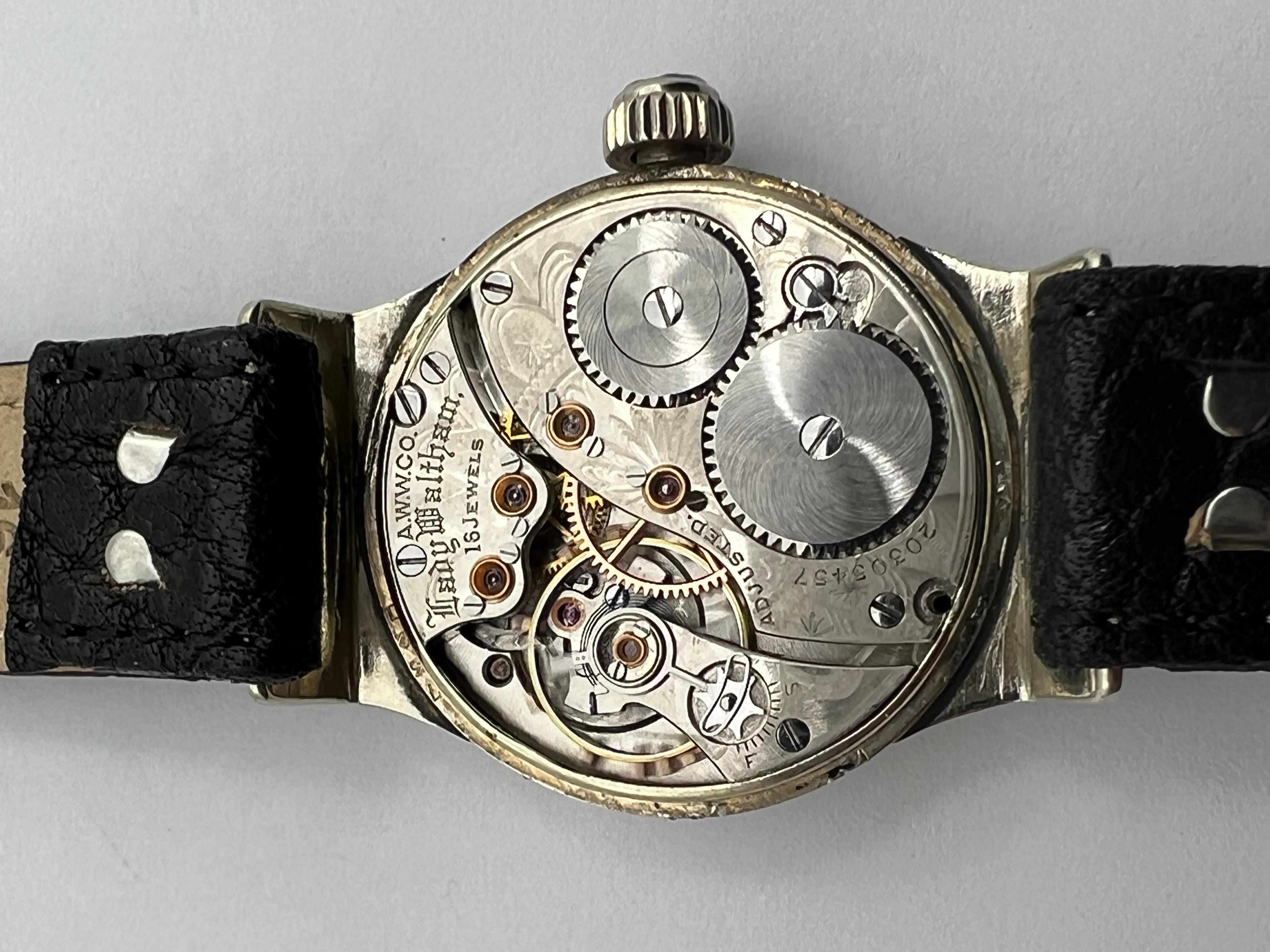 1915 Waltham WW1 Trench Watch, Rare 16 Jewel Movement. Stunning For Sale 3