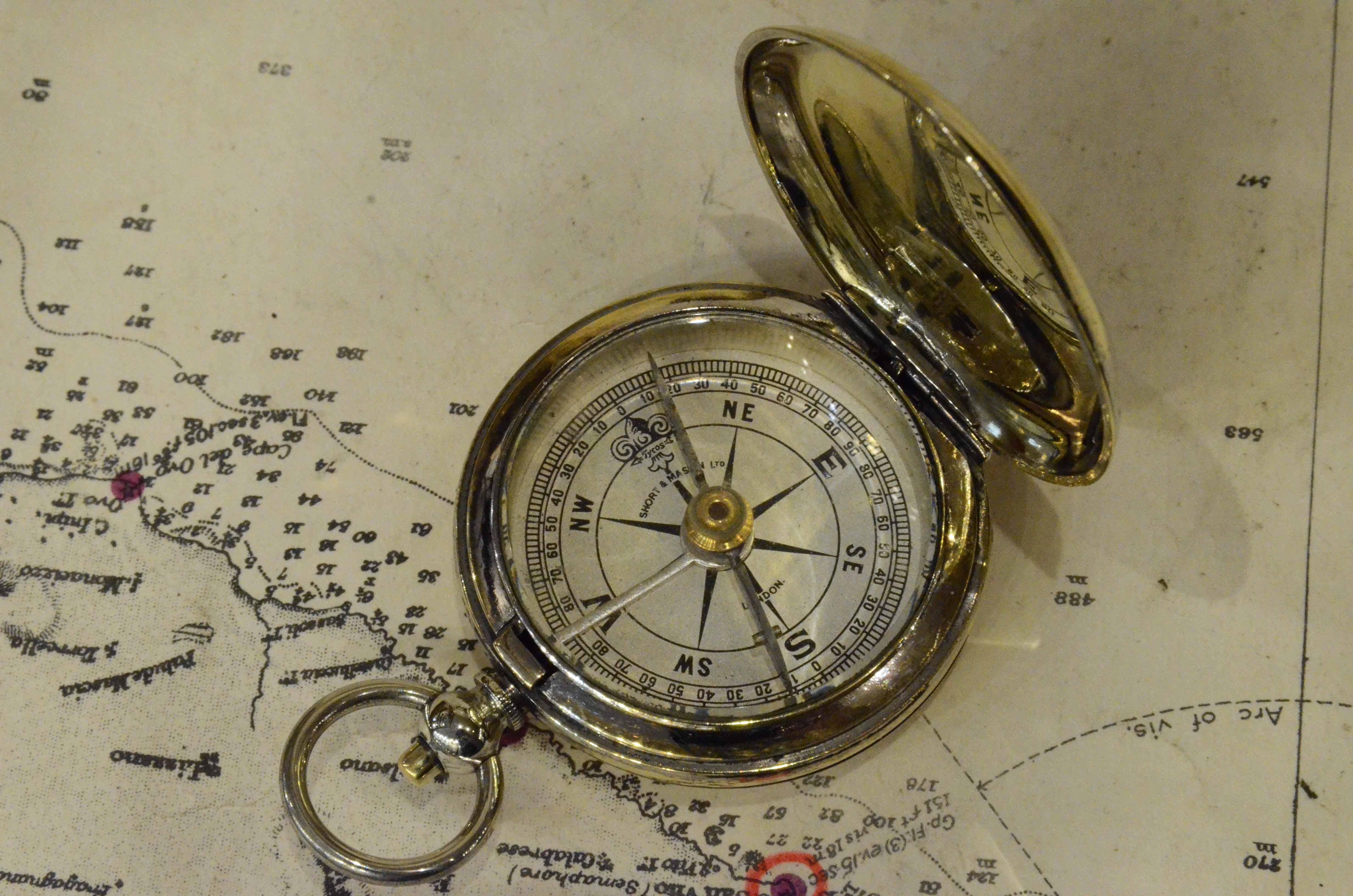1915s Magnetic Pocket Compass Short & Mason Antique Scientific Instrument 5