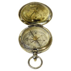 1915s Magnetic Pocket Compass Short & Mason Antique Scientific Instrument