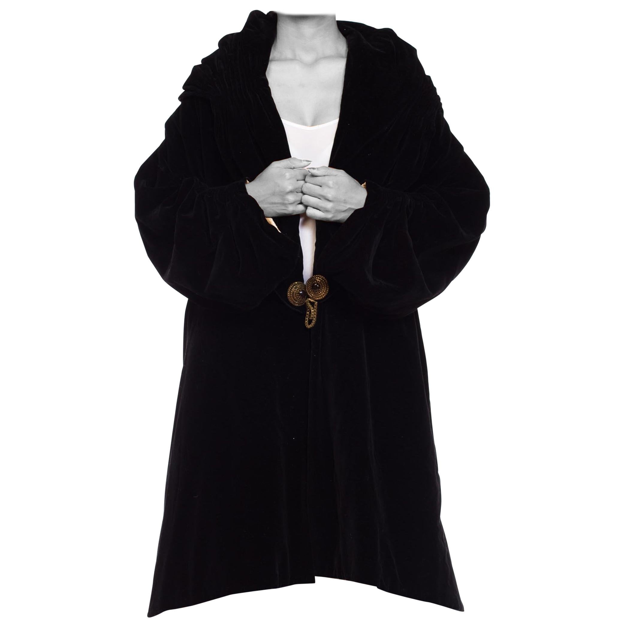 1920S Baumwolle Samt Poiret inspiriert Overzised mittelalterlichen Mantel im Angebot