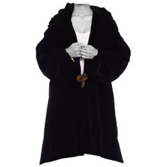Cappotto medievale overzised in velluto di cotone degli anni '20 ispirato a Poiret