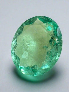 19.15tcw Light Green Colombian Emeralds Oval Cut - Genuine Loose Gems