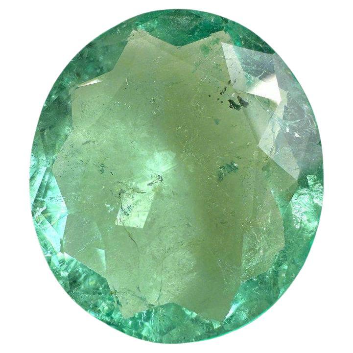 19.15tcw Light Green Colombian Emeralds Oval Cut - Genuine Loose Gems