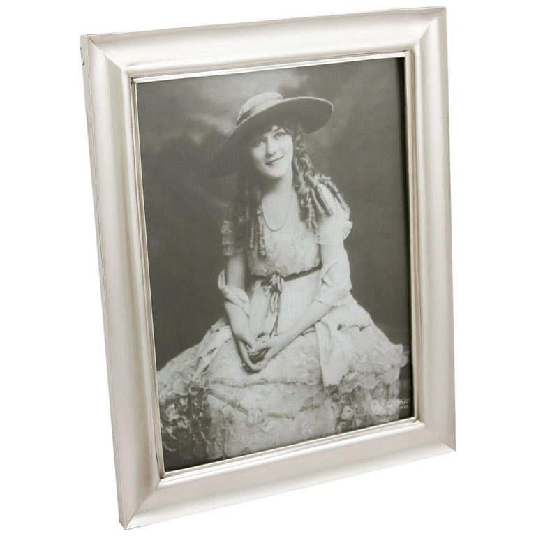 1916 Antique Sterling Silver Photograph Frame For Sale at 1stdibs