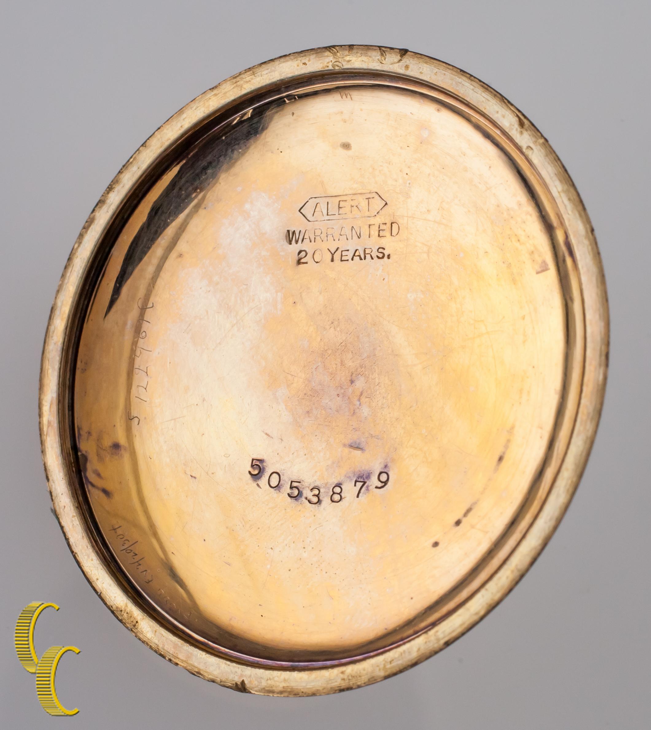 1916 Elgin Gold-Filled Open Face Pocket Watch, Size 6S In Good Condition For Sale In Van Nuys, CA