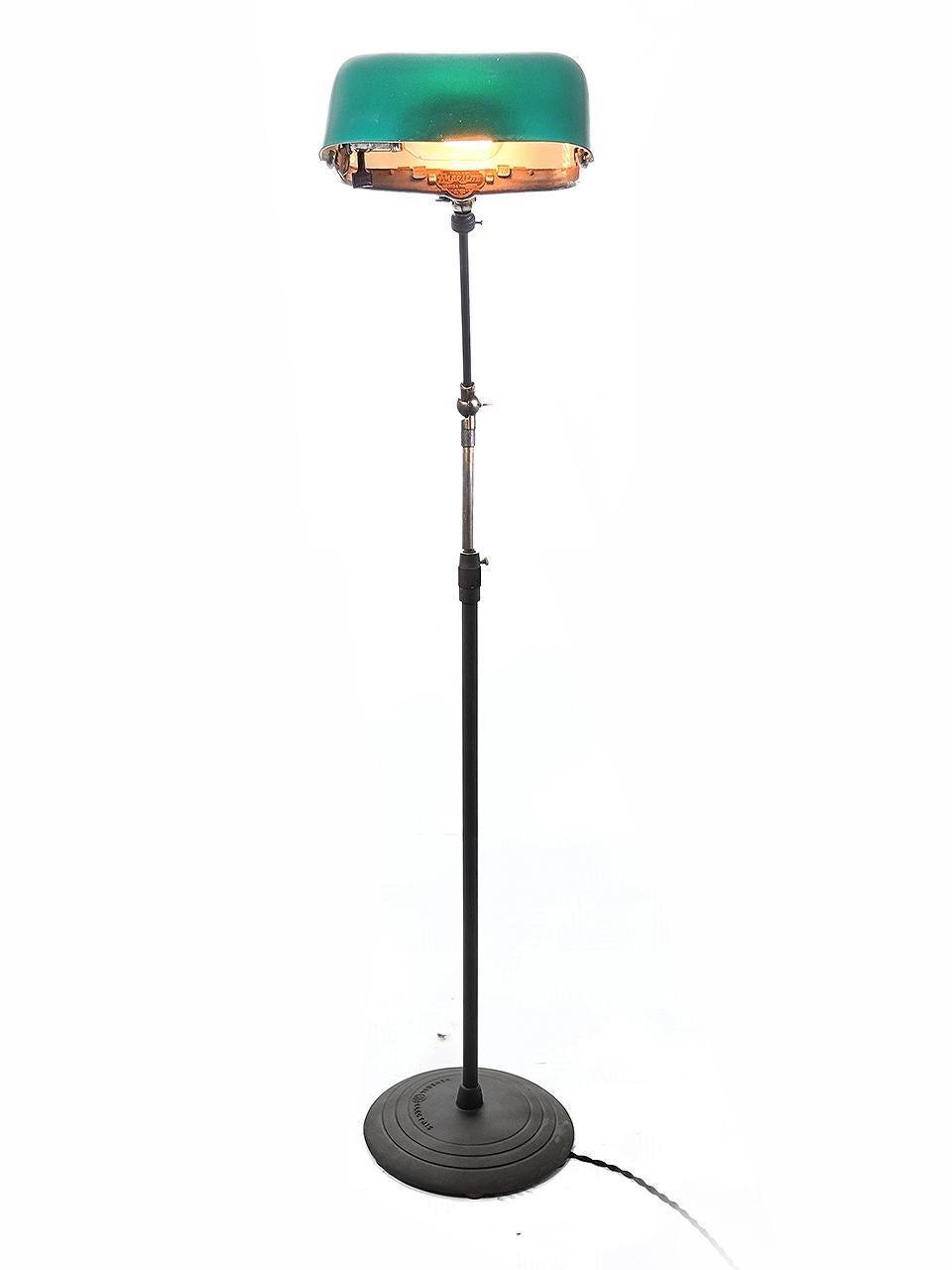 Industrial 1916 Emeralite Floor Lamp