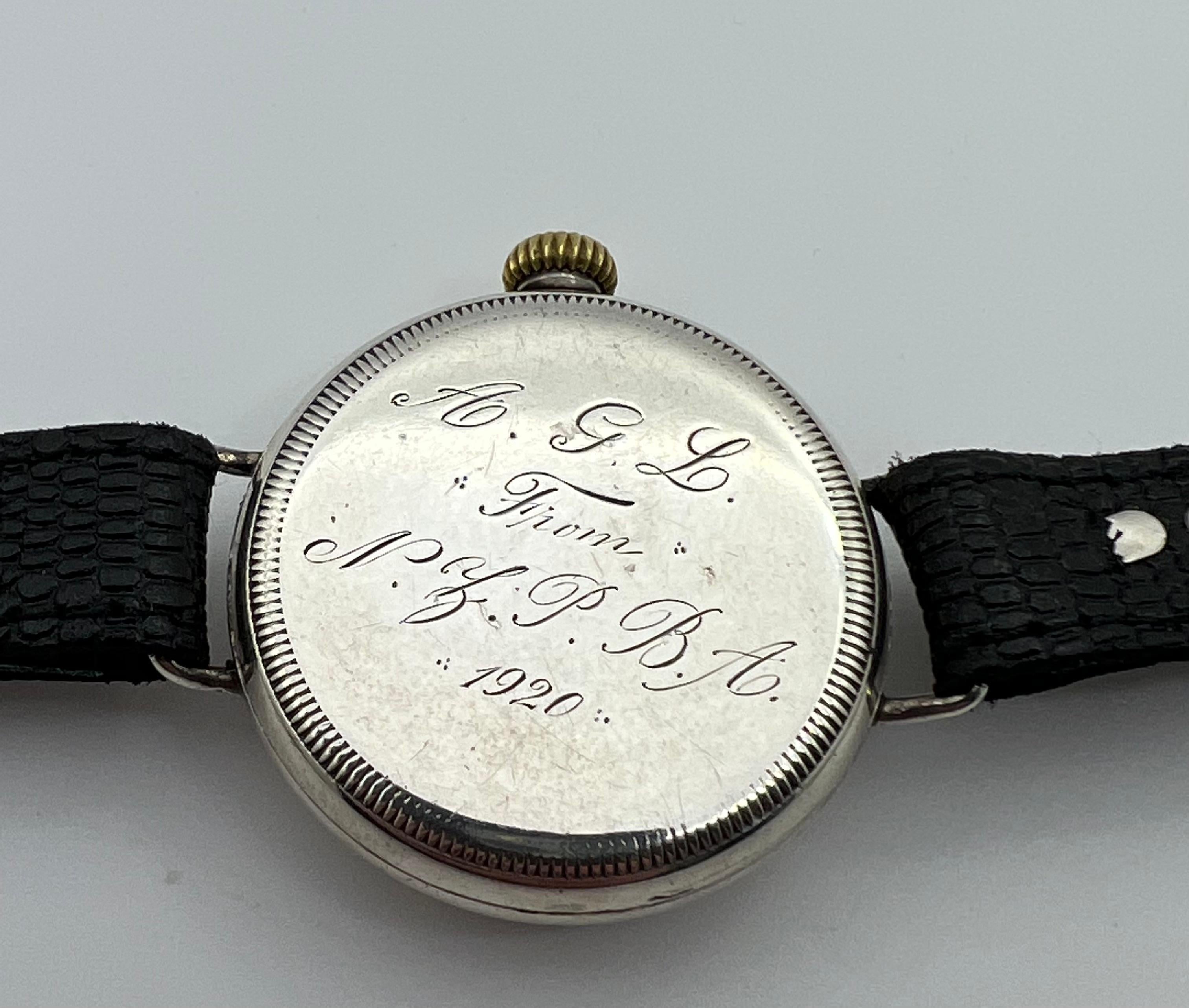 1916 English Dennison WW1, Trench Watch Solid Sterling Silver 4