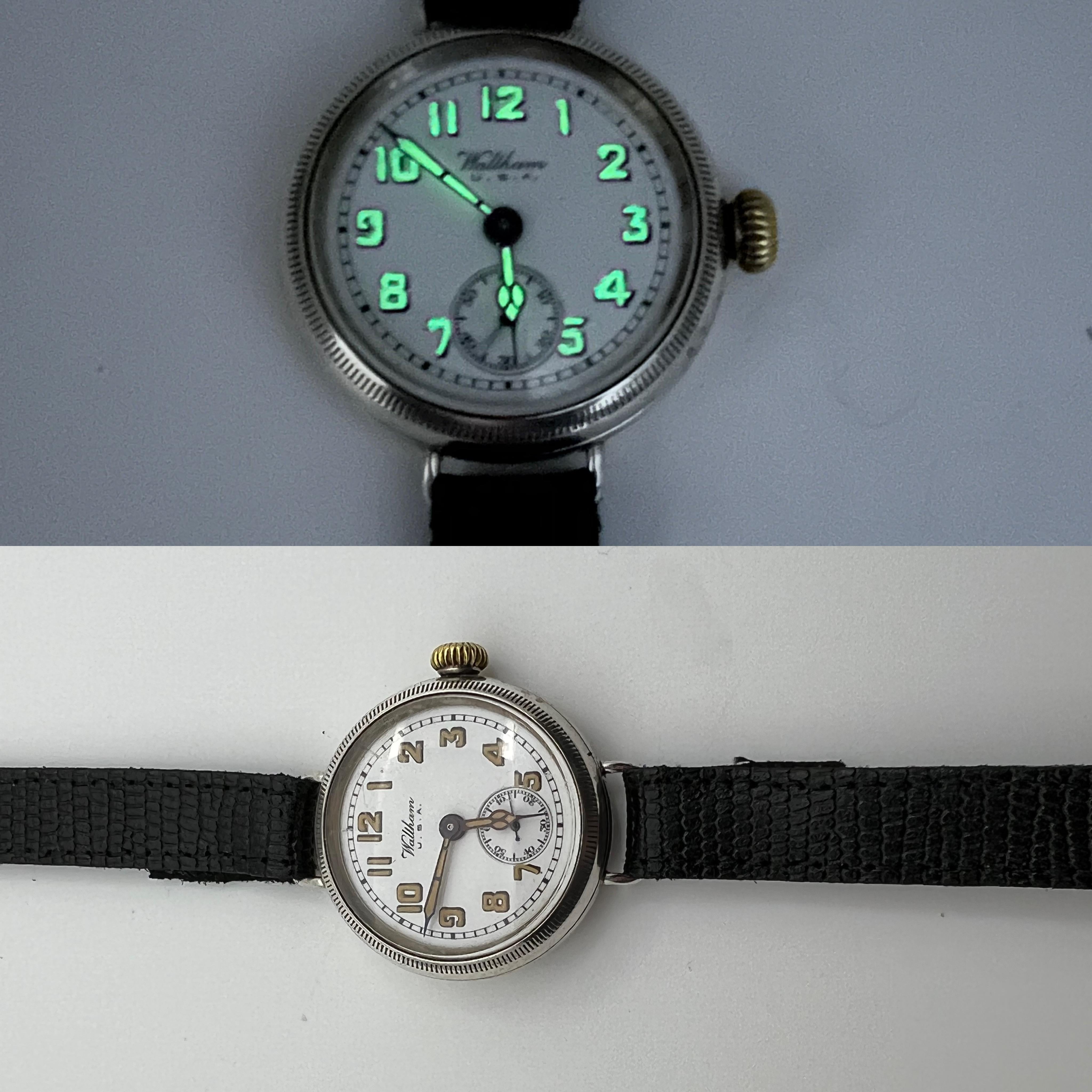 1916 English Dennison WW1, Trench Watch Solid Sterling Silver In Excellent Condition In Raleigh, NC
