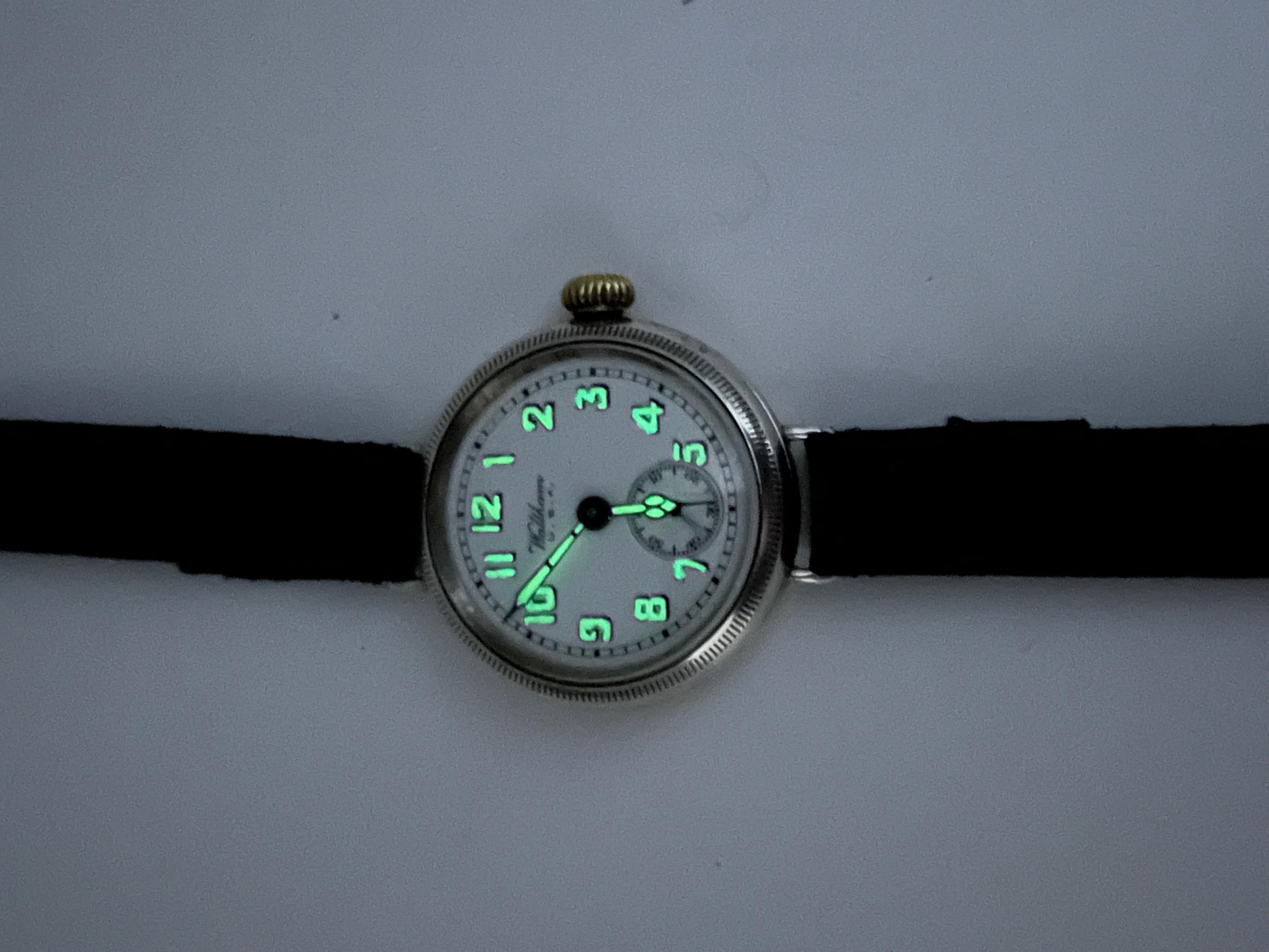 Men's 1916 English Dennison WW1, Trench Watch Solid Sterling Silver