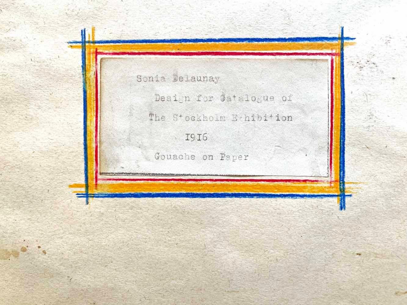 Catalogue d'exposition de 1916 de Sonia Delaunay pour la galerie de Stockholm.  Bon état - En vente à Philadelphia, PA