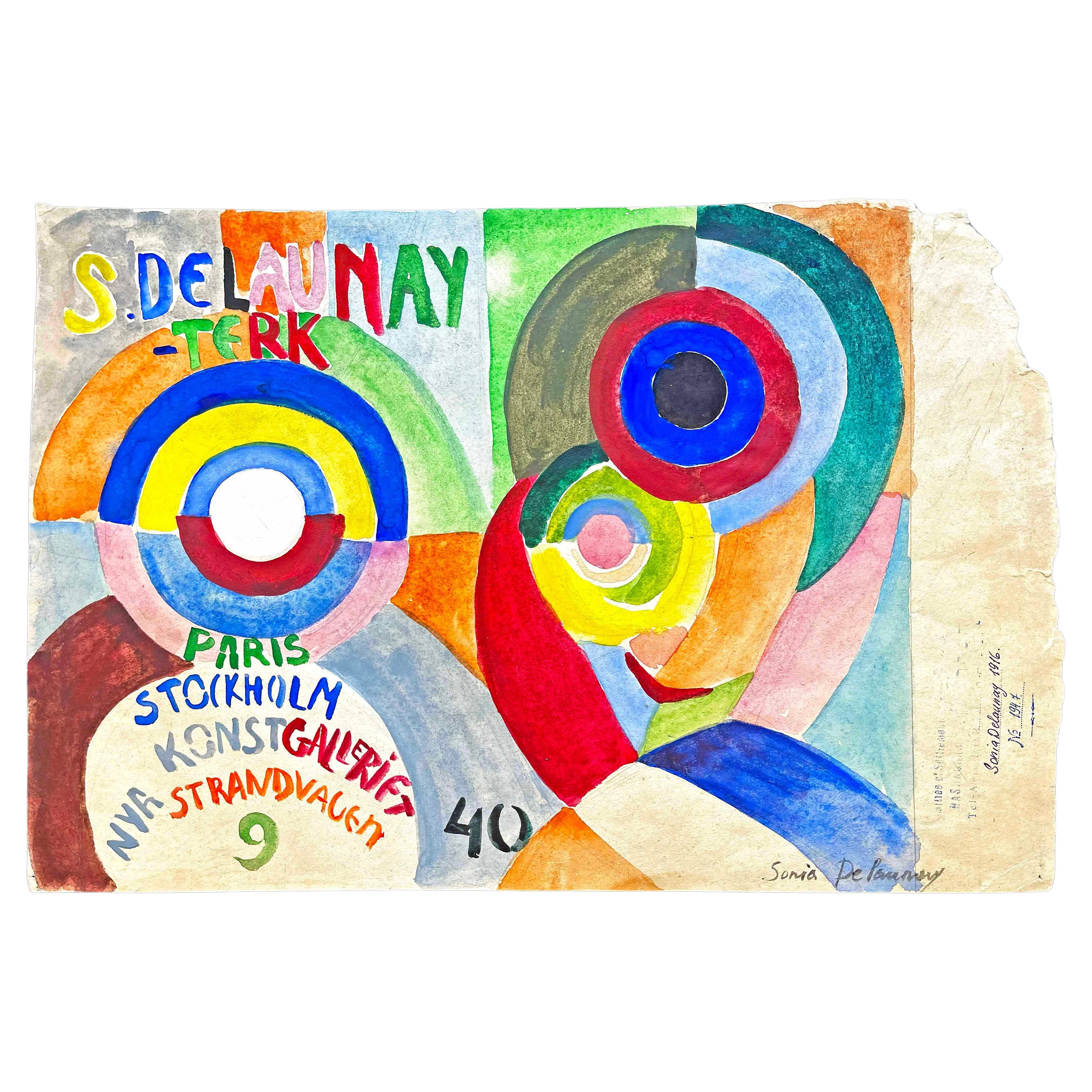 1916 Exhibition Catalogue Study by Sonia Delaunay for Stockholm Gallery