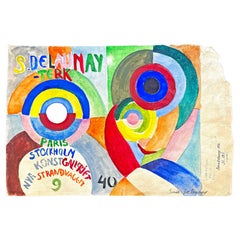 Antique 1916 Exhibition Catalogue Study by Sonia Delaunay for Stockholm Gallery
