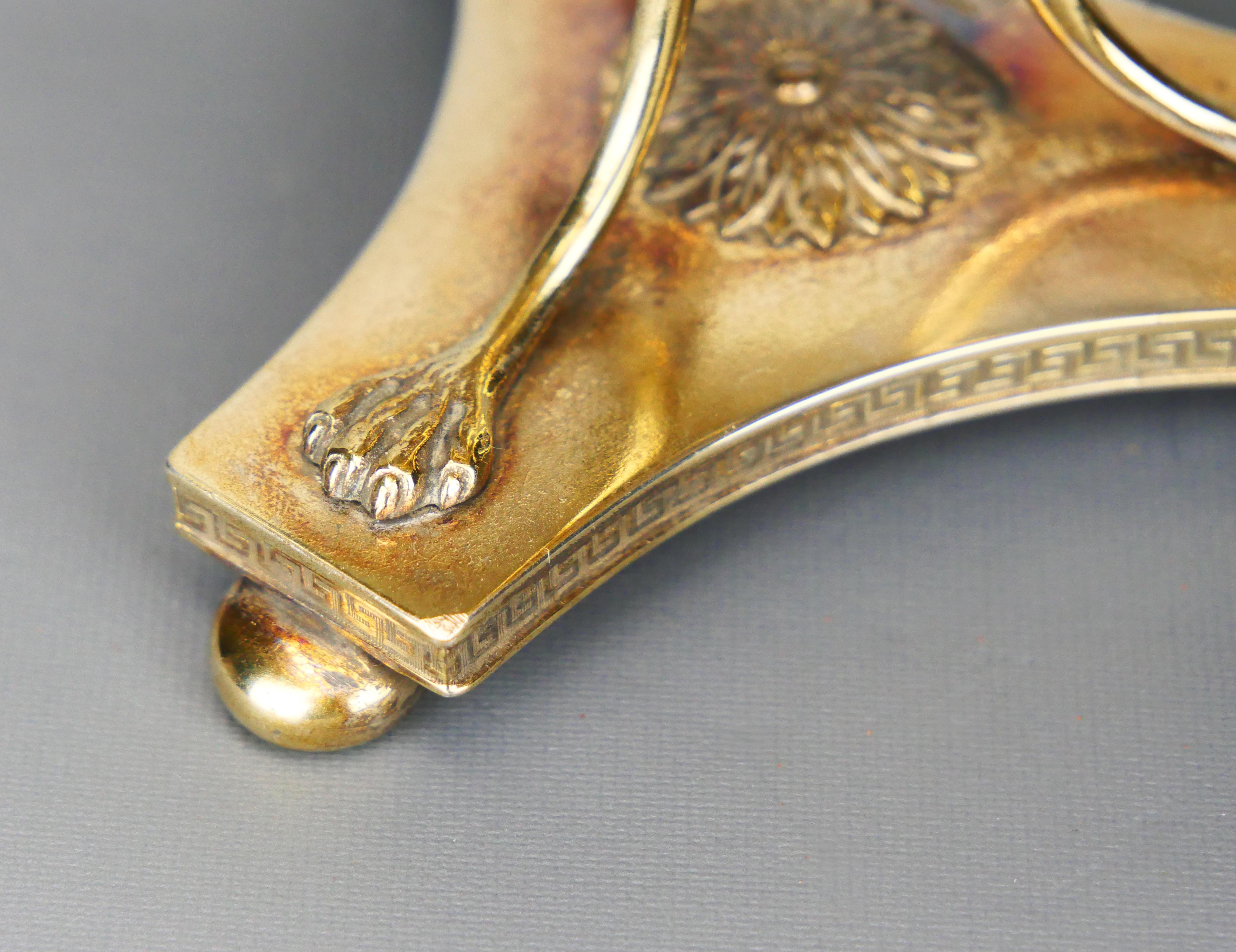 1916 Neo Classical Empire Bonboniere solid Gilt 830 Silver / 280 gr For Sale 6