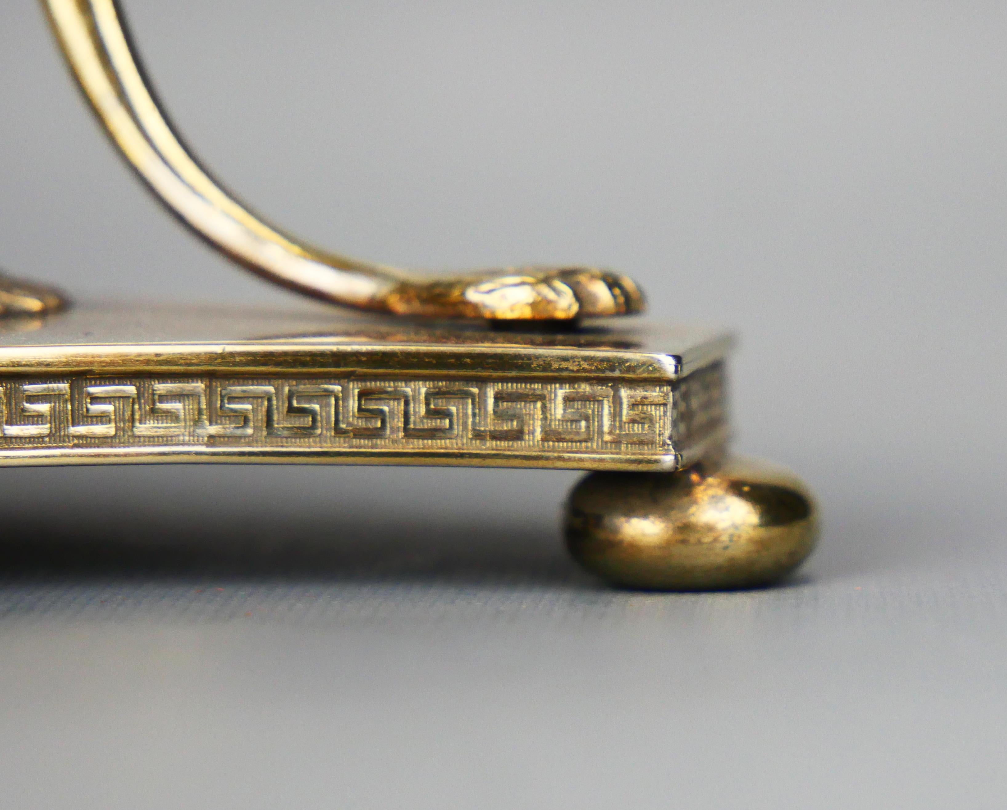 1916 Neo Classical Empire Bonboniere solid Gilt 830 Silver / 280 gr For Sale 7