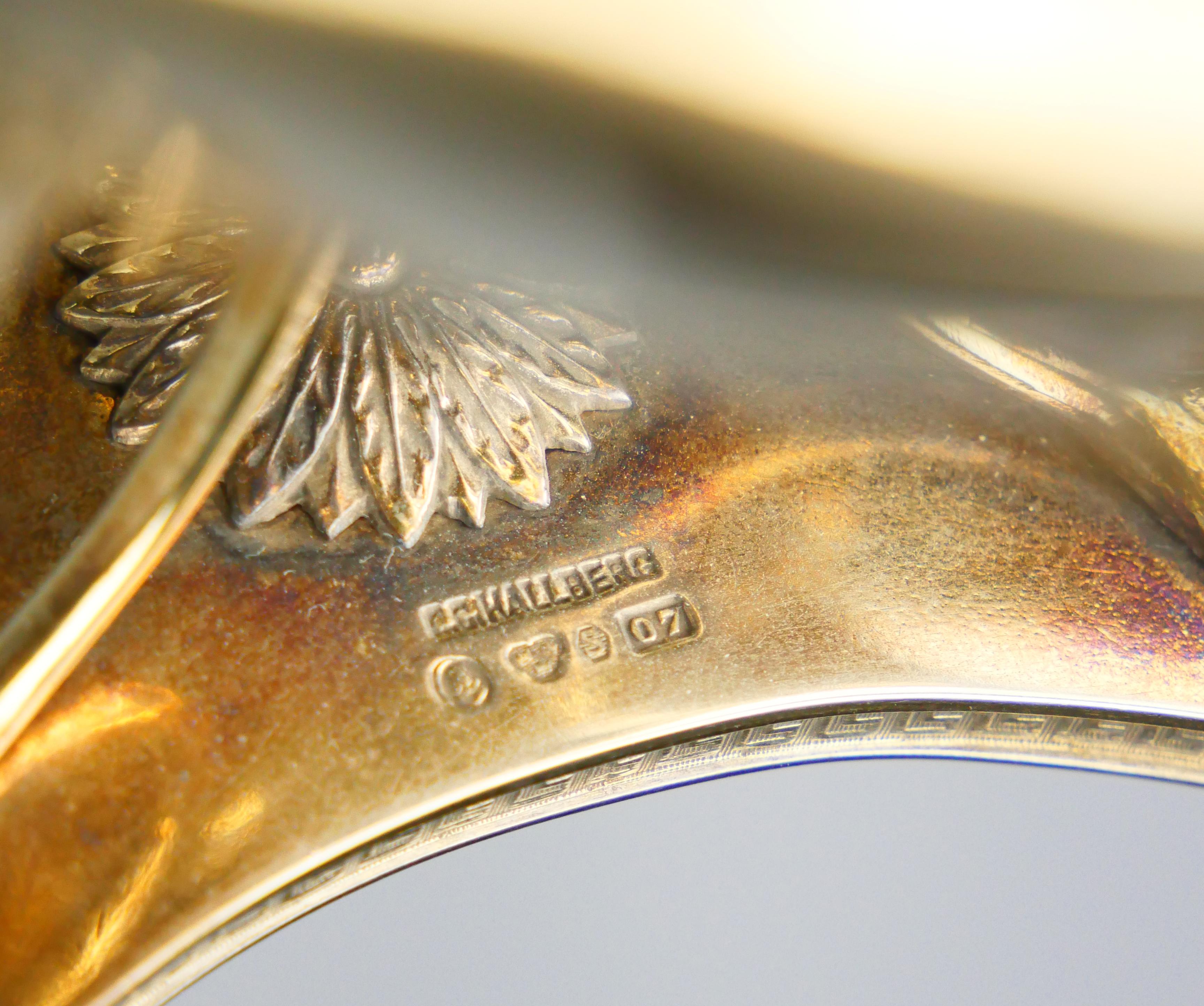 1916 Neo Classical Empire Bonboniere solid Gilt 830 Silver / 280 gr For Sale 12