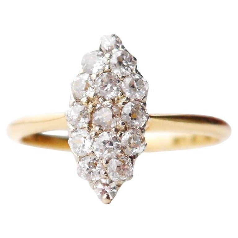 1916 Nordic Ring Diamonds solid 18K Gold Platinum Ø