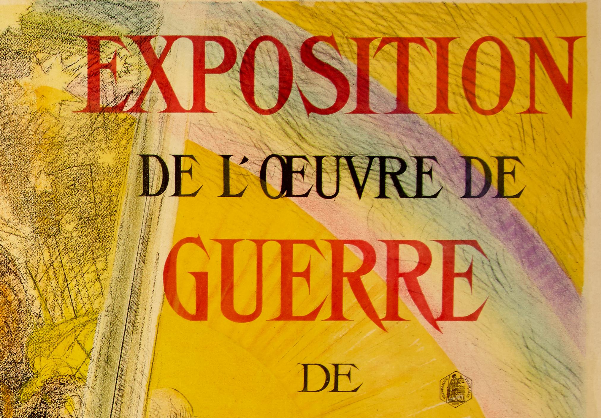 Autre Affiche de 1916 par Henry De Groux « Exposition de l'œuvre de Guerre de Groux » Paris