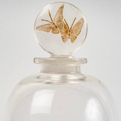 1916 René Lalique Perfume Bottle L'anneau Merveilleux Glass Sepia Patina Arys