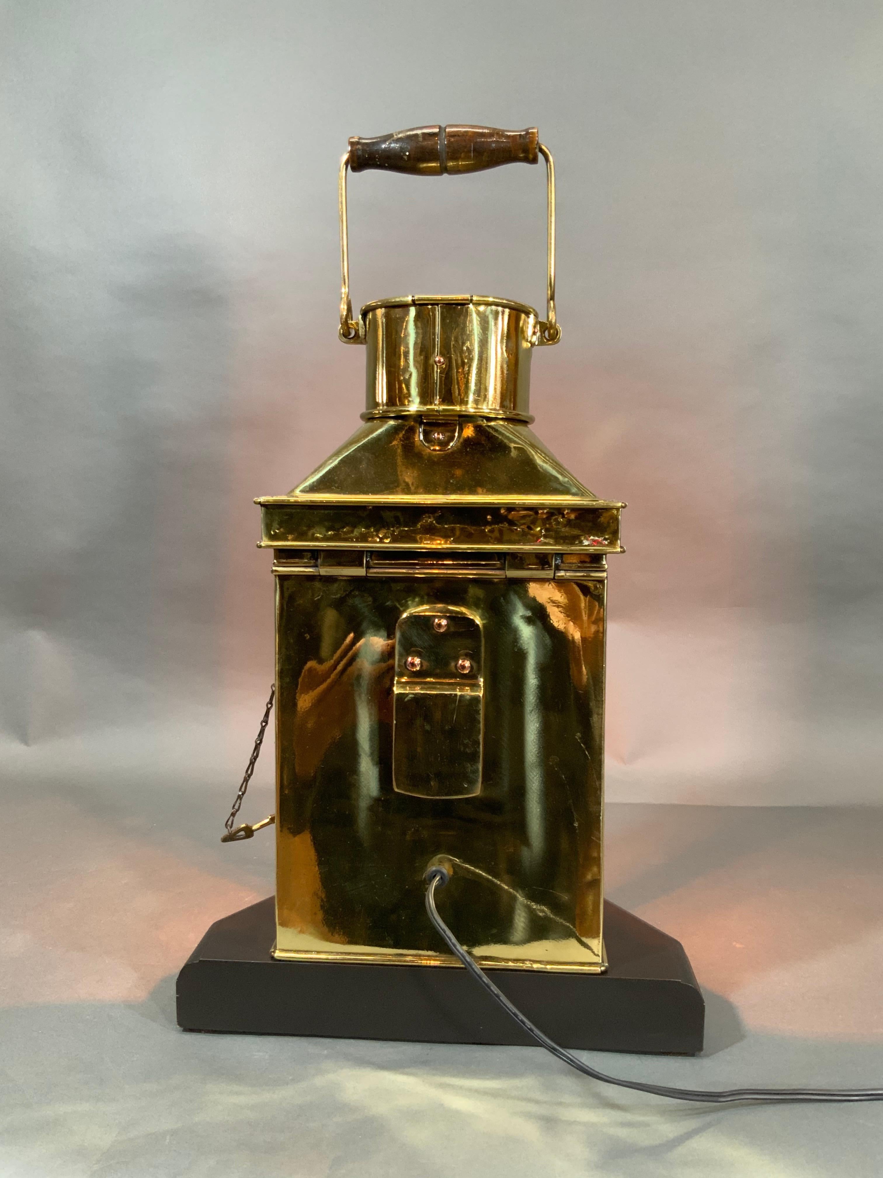 1916 Solid Brass Ship's Cabin Lantern from Bulpitt of Birmingham England 2