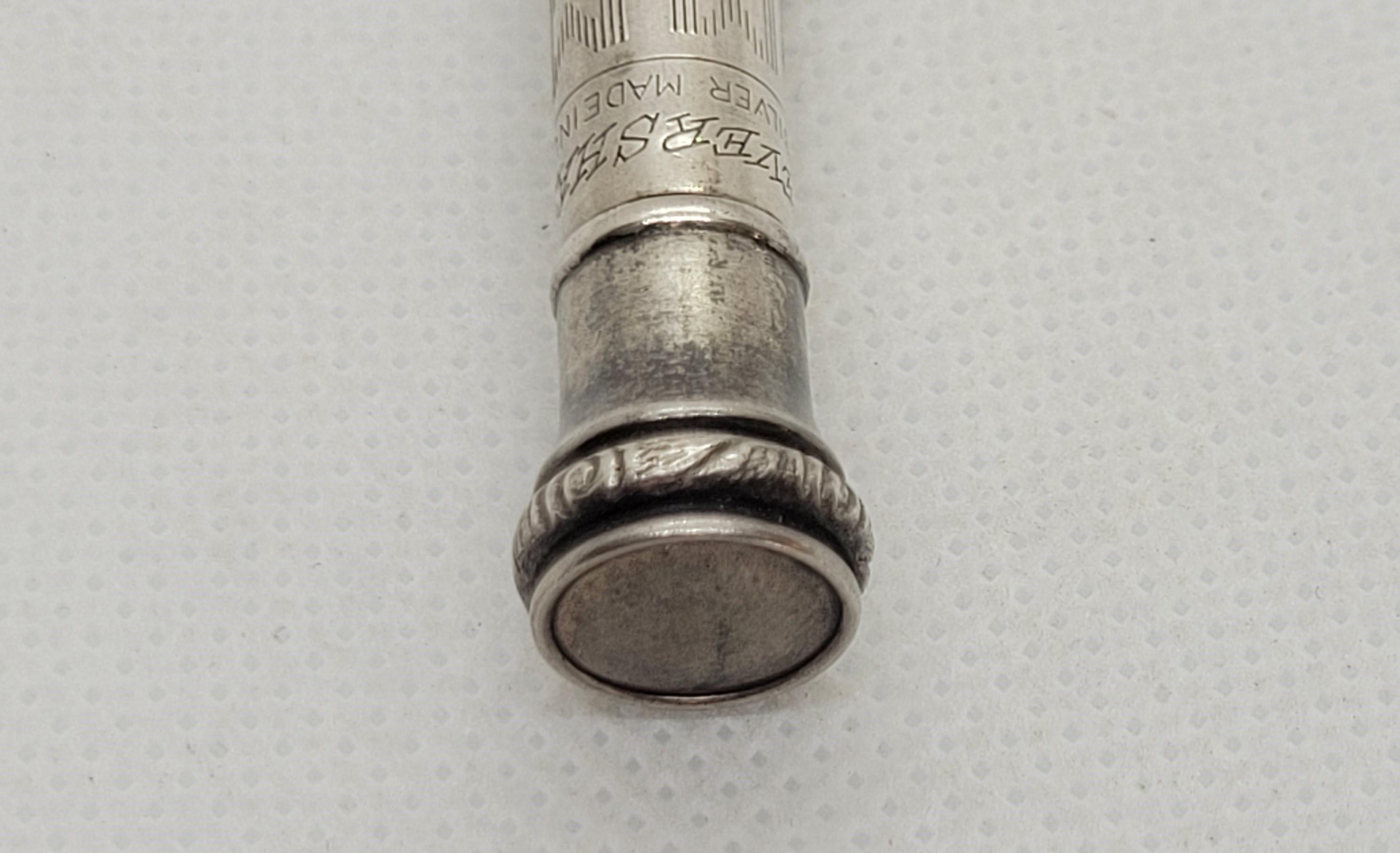 Art Deco 1916 Sterling Silver Wahl Eversharp Pencil, Handengraved, 5.25 In, 20.5 Gr, Rare