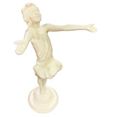 1916 " The Good Fairy" Spelter Metal Nymph Statue by Jessie McCutcheon Raleigh