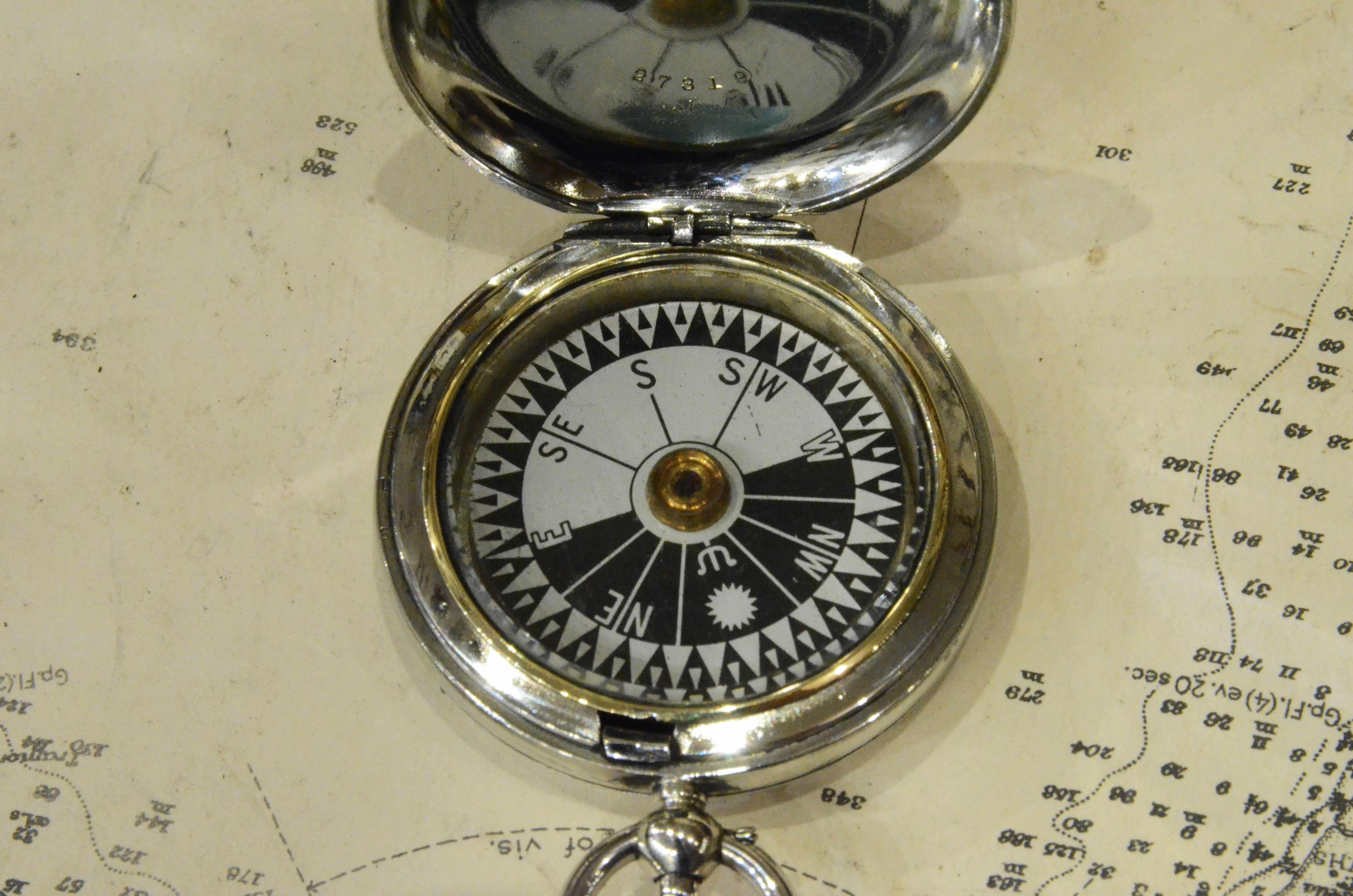 1916er Tasche Magnetisches Kompass für Raf Officers Antike Vermessungsmaße (Messing) im Angebot
