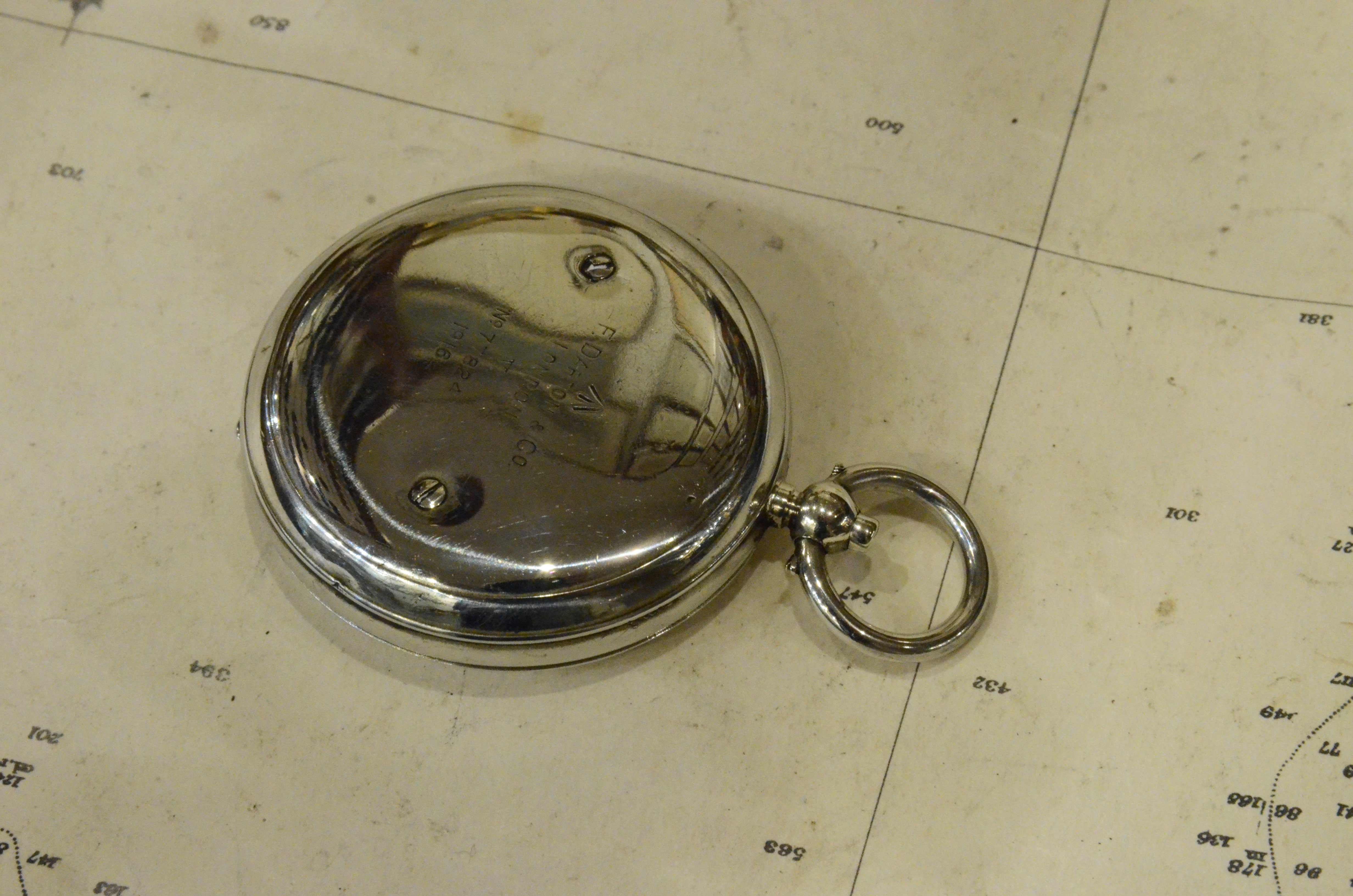 Brass 1916s Pocket Magnetic Compass for the Raf Officers Antique Surveyor Measurement For Sale