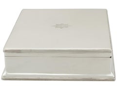 1917 Antique Sterling Silver Cigar Box
