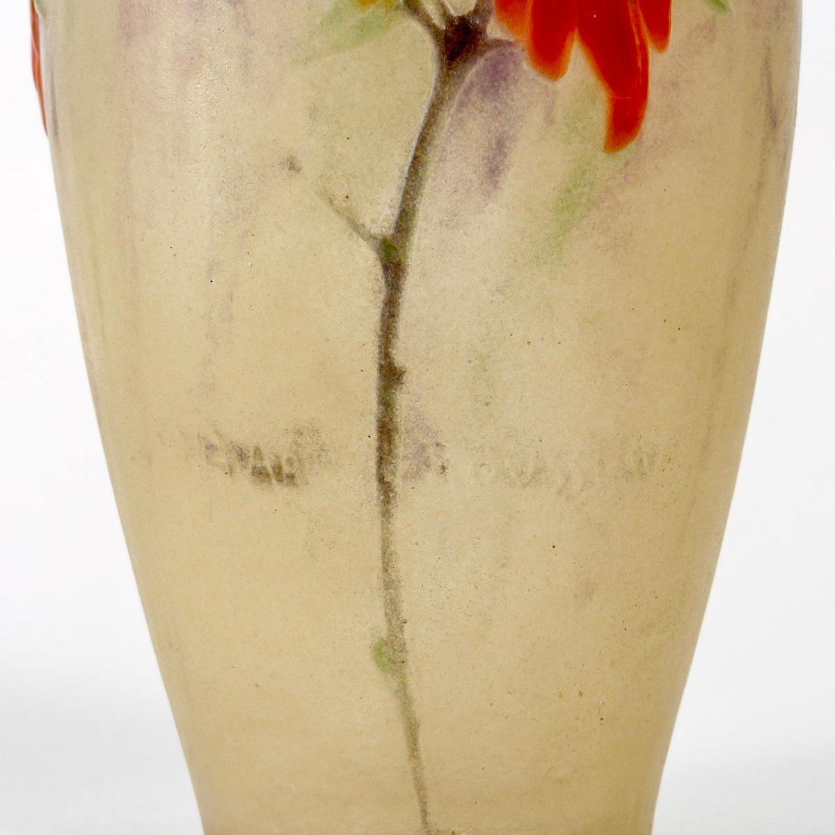 1917 Gabriel Argy Rousseau - Vase Lyciet De Barbarie Glass Pate De Verre In Good Condition In Boulogne Billancourt, FR