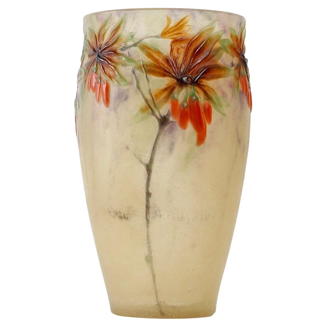 1917 Gabriel Argy Rousseau - Vase Lyciet De Barbarie Glass Pate De Verre