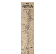 1917 "New Hudson River Map" by Wallace Bruce, Later Edition, Folding Map