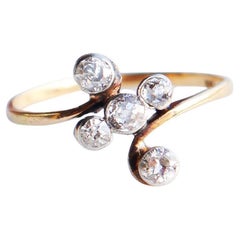1917 Nordic Art Deco Ring 0.7ct Diamonds solid 18K Gold ØUS 7.75/ 1.8 gr