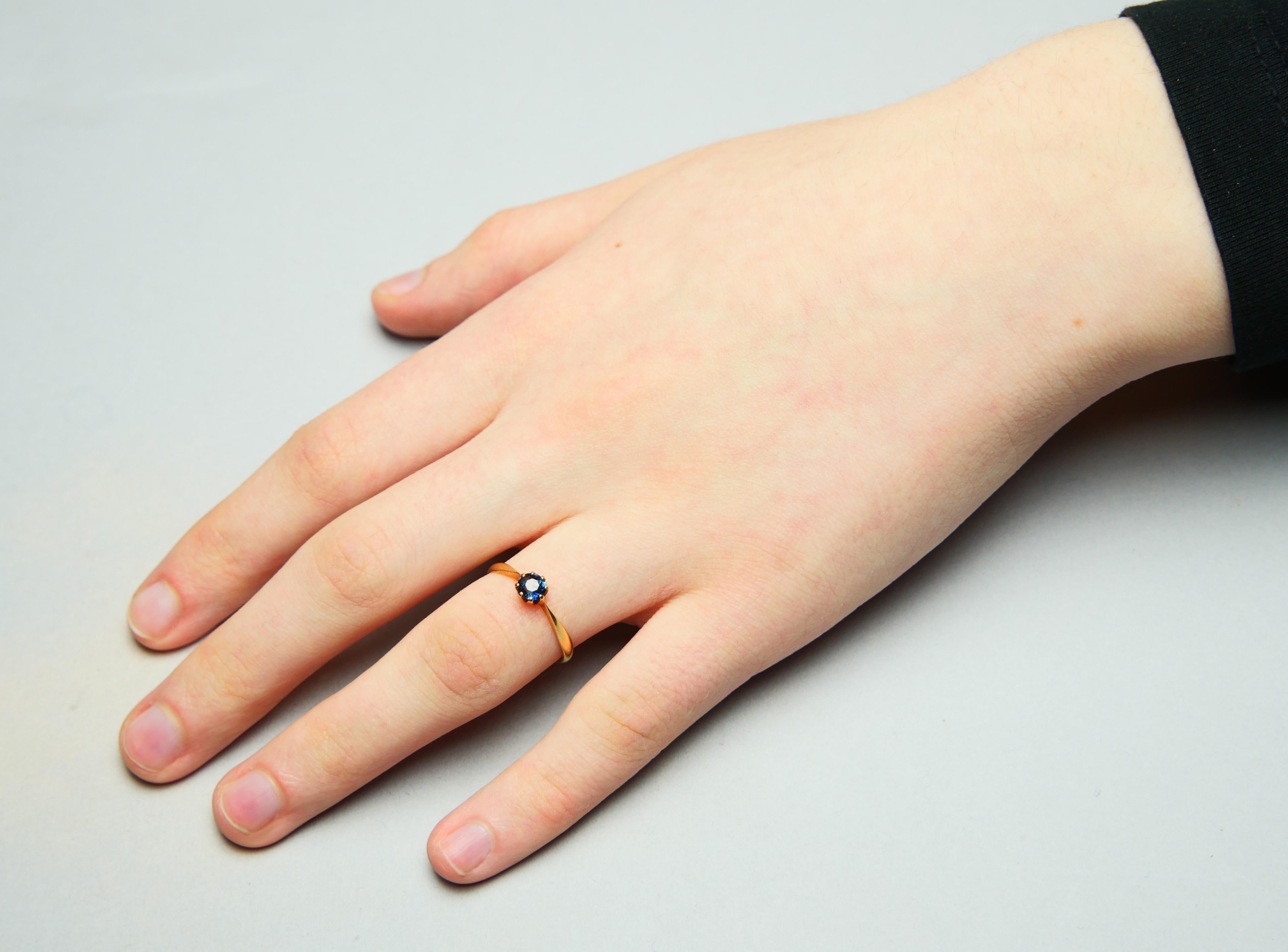 1917 Ring natural 0.5ct Blue Sapphire solid 18K Gold ØUS6.5/ 1.44 gr For Sale 1