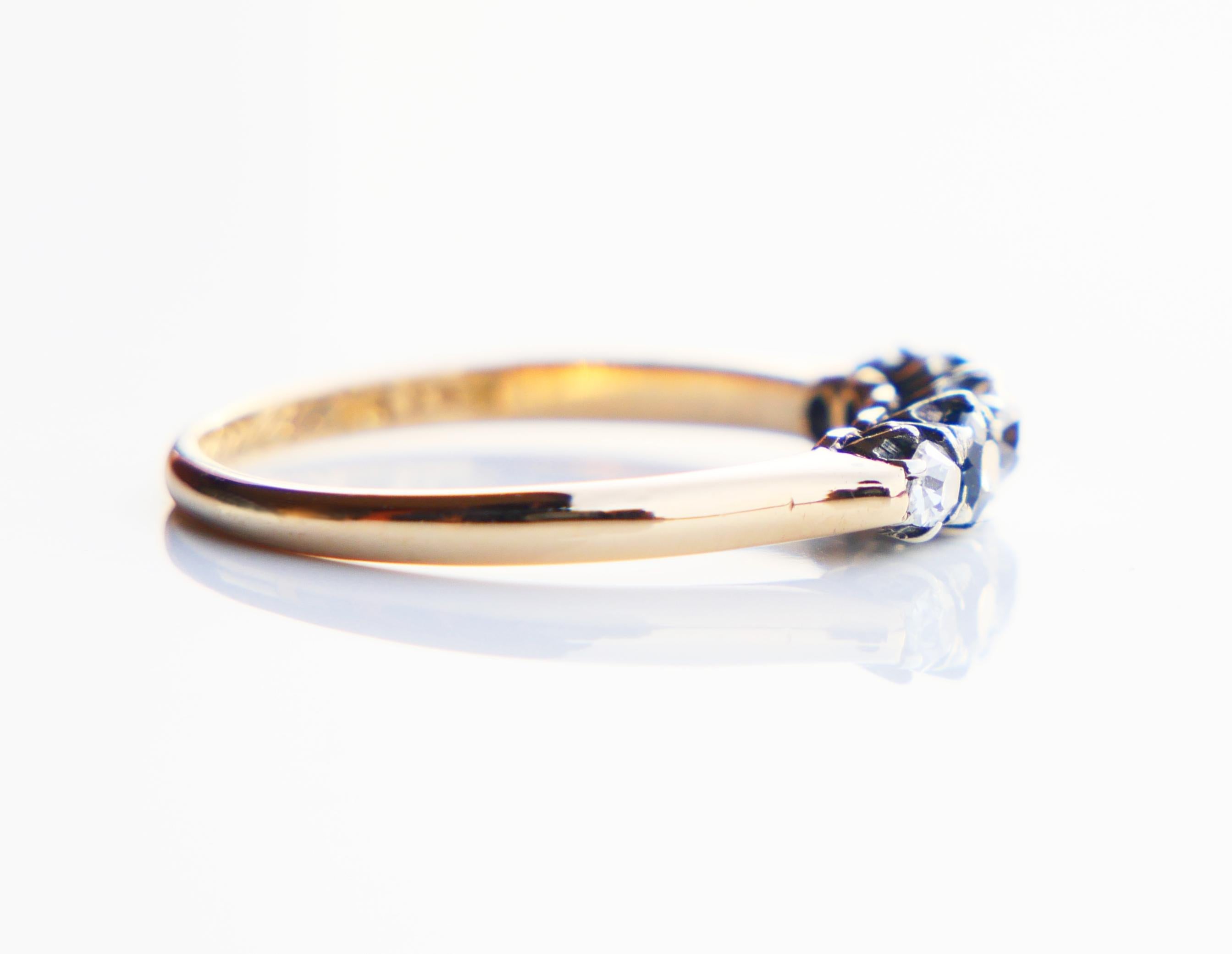 1917 Sigrid's Ring Diamanten Saphir 18K Gold Ø US7.5 / 2.47gr im Angebot 1
