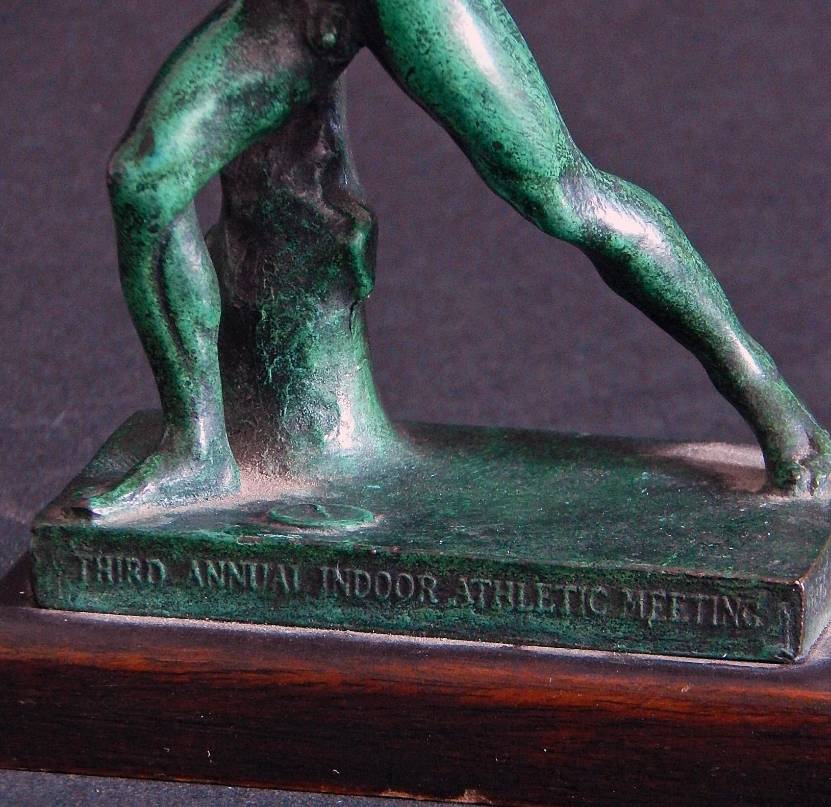 1917 Sports Trophy for IC4A by Roman Bronze Works, Two Lap Relay Race For Sale 1