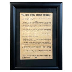 1917 "Che cos'è l'Emendamento per il Suffragio Feder?". L'articolo della National Woman Suffrage Broadside