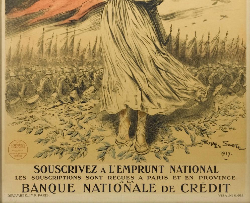 1917 WWI French Loan Poster by Georges Scott In Good Condition In Colorado Springs, CO