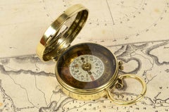 1917s Brass Nautical Pocket Compass Antique Marine Navigation Instrument