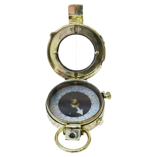 Vintage, Handheld Bearing Compass, English, Oak, Maritime, Navigation ...