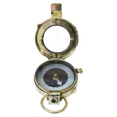 1917s Small Brass Nautical Compass Antique Maritime Navigation Instrument