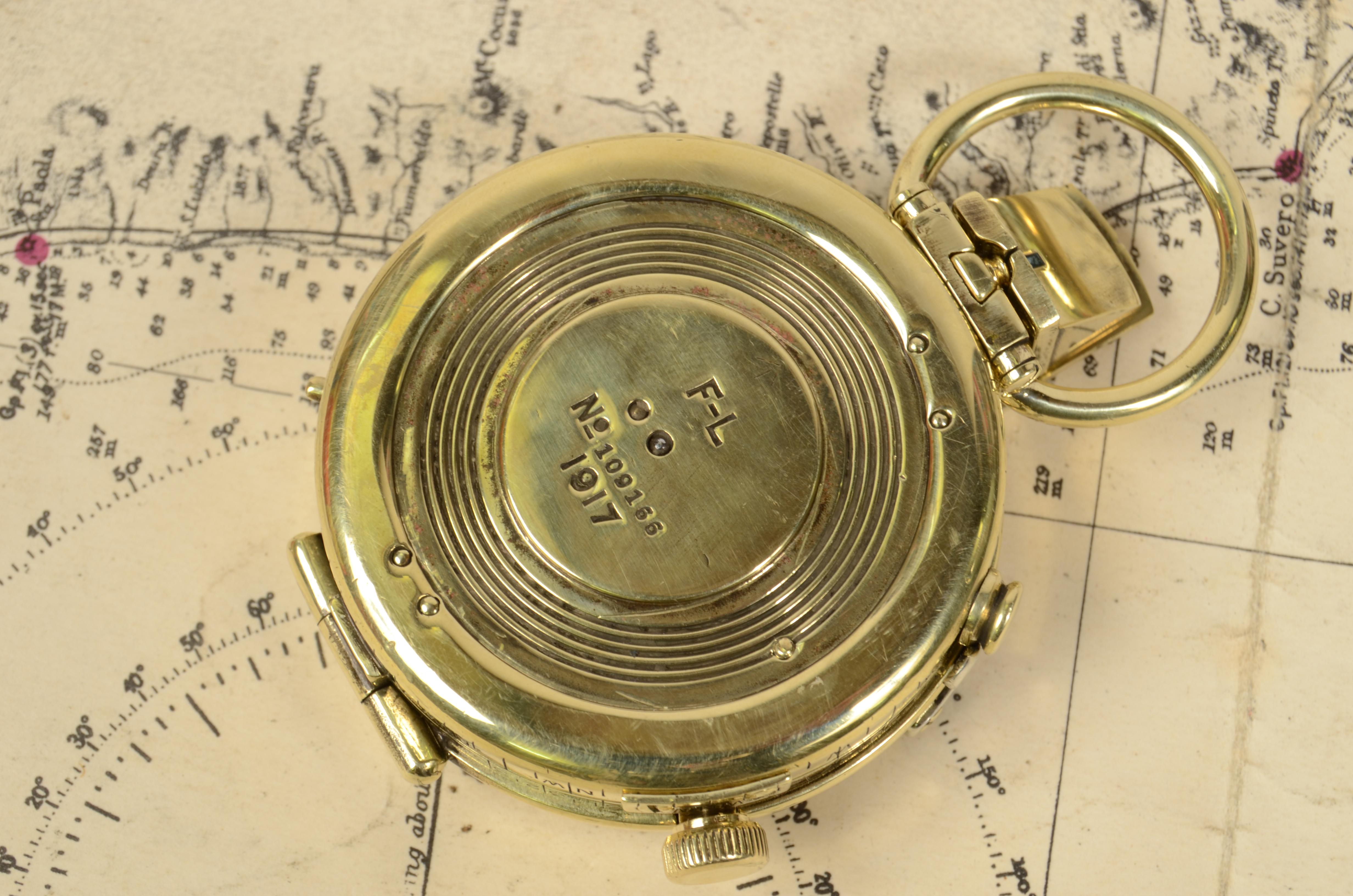 1917s Verner's Pattern Small Brass Nautical Compass Supplied English Officers 4