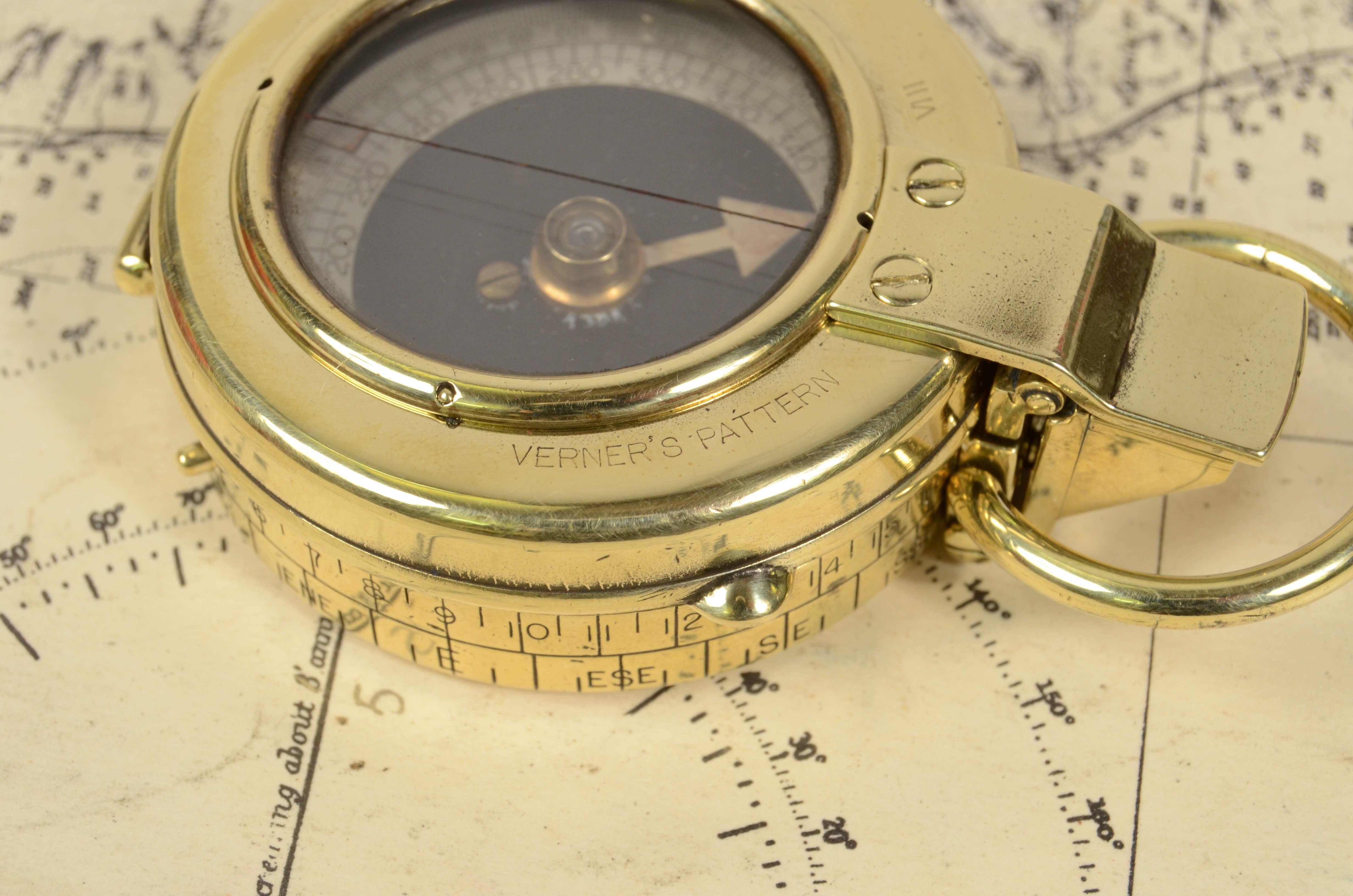 1917s Verner's Pattern Small Brass Nautical Compass Supplied English Officers 6
